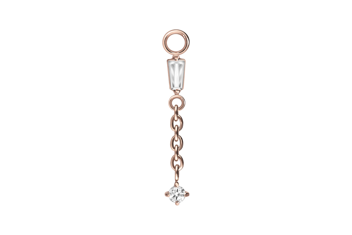 Chirurgenstahl Anhänger für Clicker 2 KRISTALLE + KETTE von Piercingline